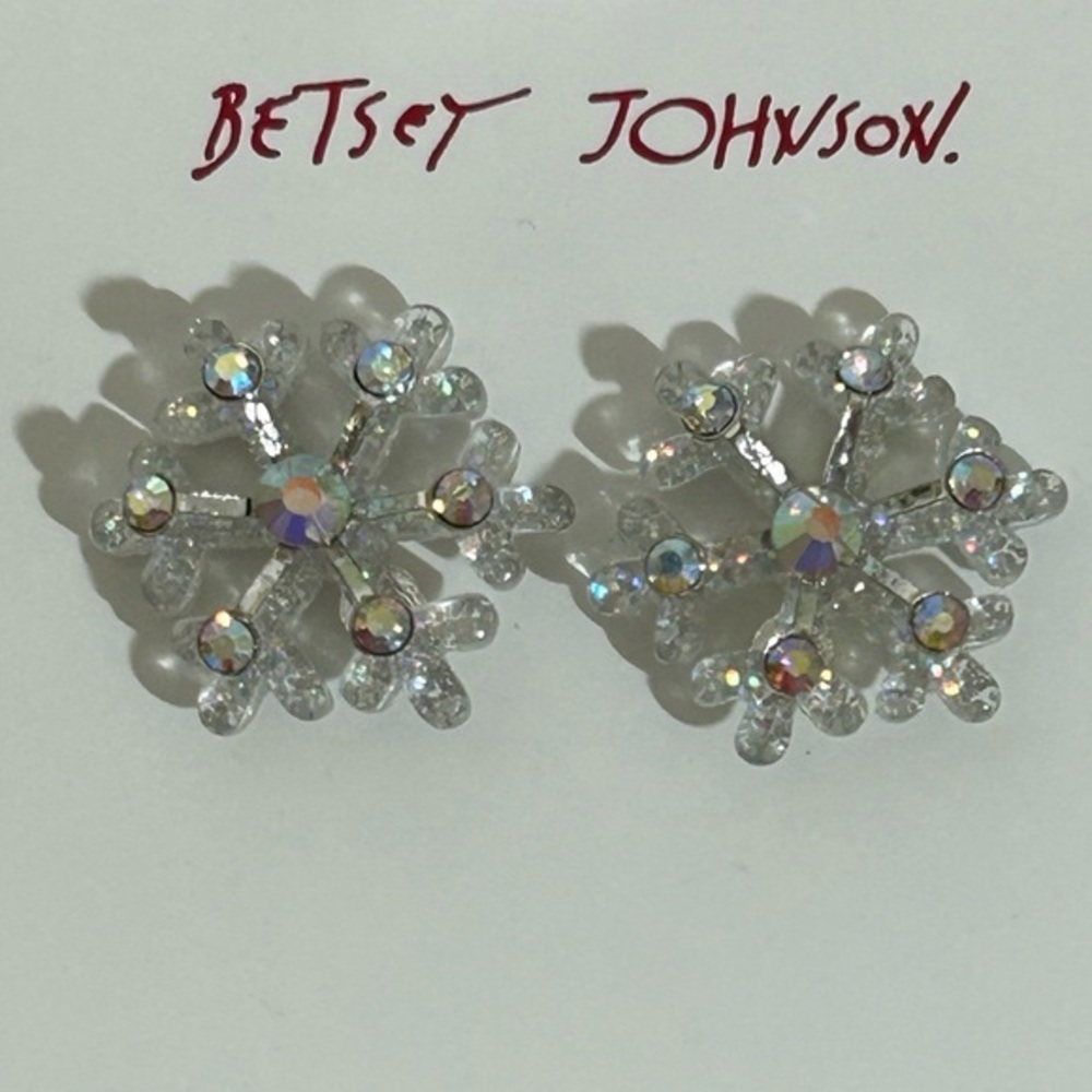 Betsey Johnson Snowflake Stud Earrings